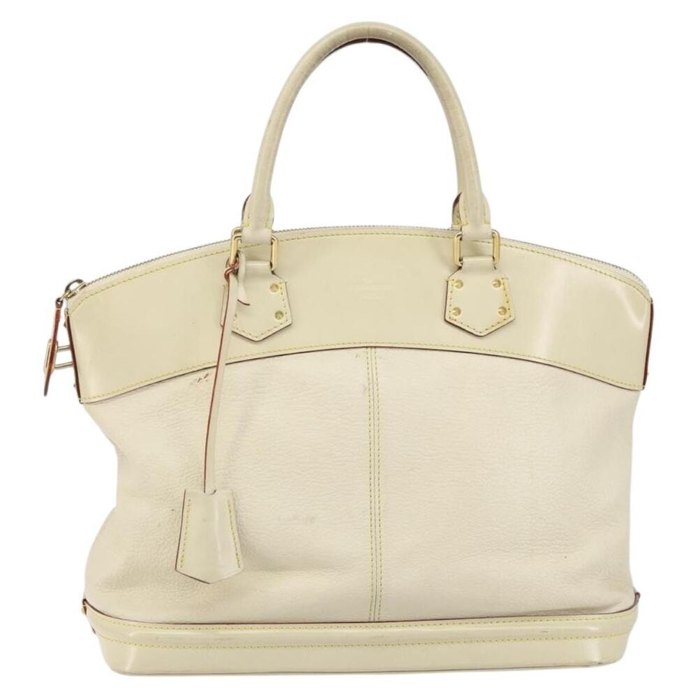 Louis Vuitton Leather Suhari Lockit MM Handbag White